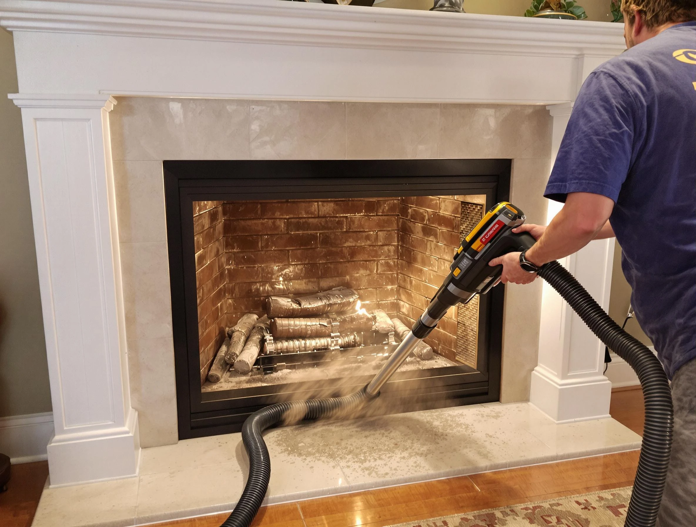 Fireplace cleaning performed by East Windsor Chimney Sweep in East Windsor, NJ
