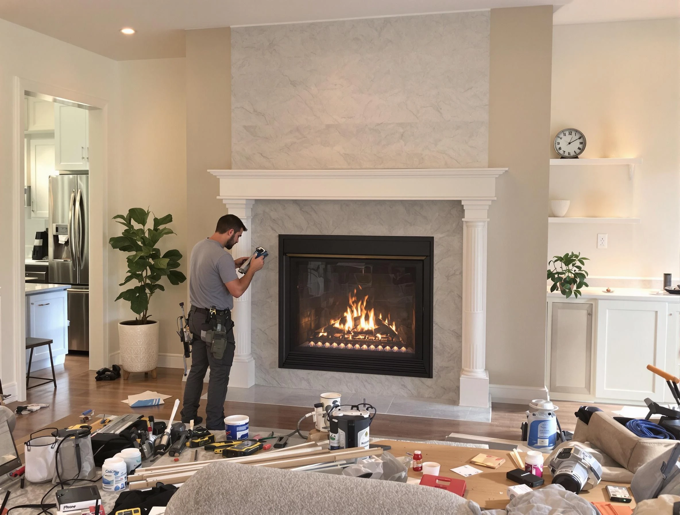 Newly installed fireplace by East Windsor Chimney Sweep in East Windsor, NJ