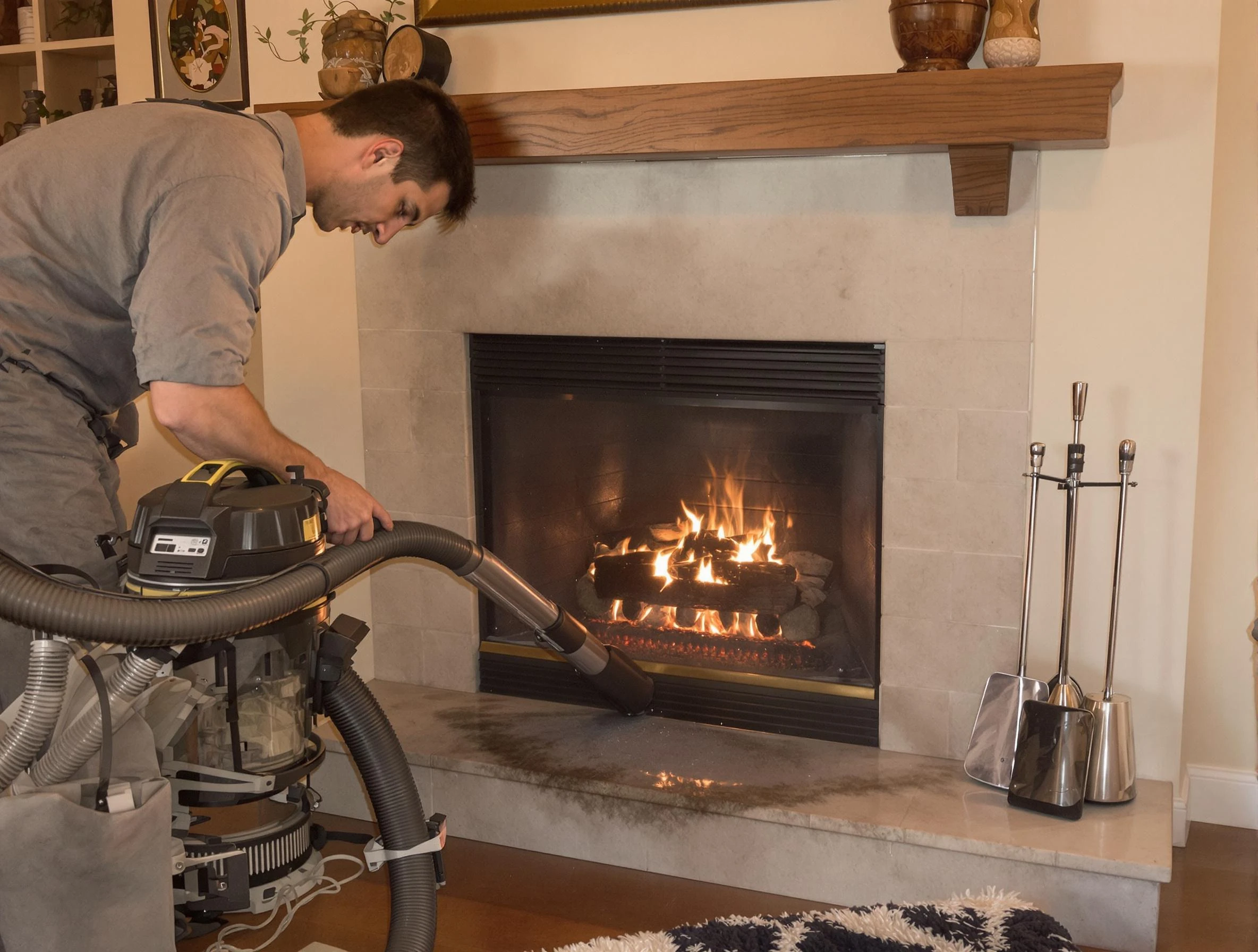 Routine fireplace upkeep by East Windsor Chimney Sweep in East Windsor, NJ
