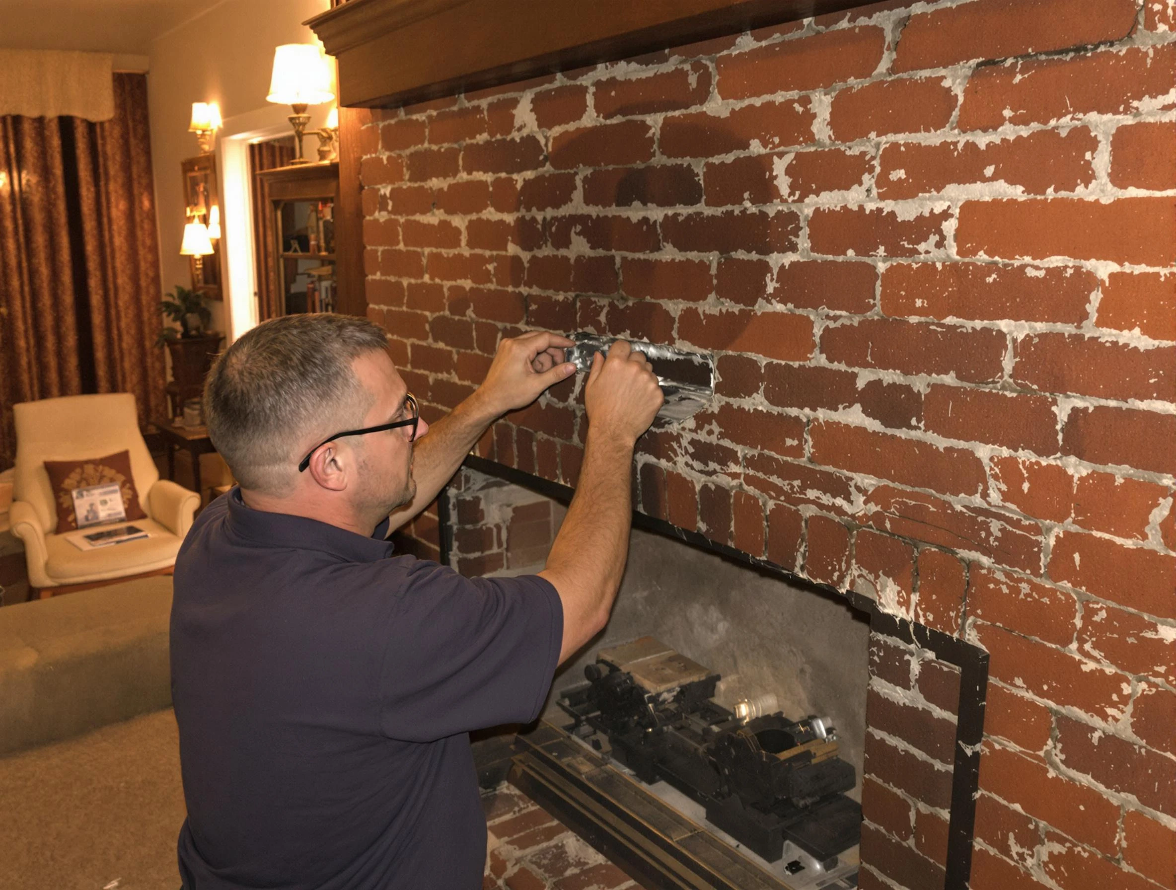 East Windsor Chimney Sweep expert fixing a fireplace in East Windsor, NJ